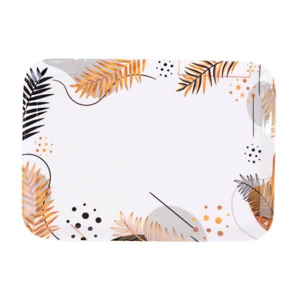 Bandeja Rectangular De Melamina Linea Hoja Gold - Imagen 2