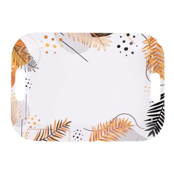 Bandeja Rectangular De Melamina Line Hoja Gold - Imagen 2