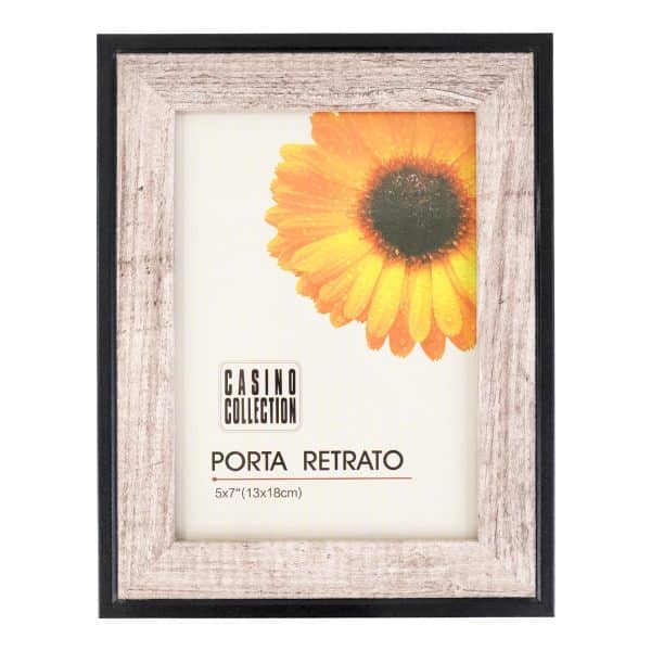 Portarretrato de madera borde negro 13x18