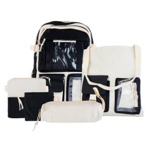 Set De Mochila De Lona + Accesorios