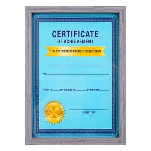 Porta certificados con marco gris