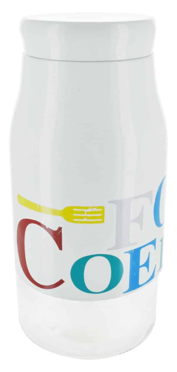 Frasco Vidrio Metal Blanco 25Cm -1 - Imagen 3