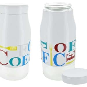Frasco Vidrio Metal Blanco 25Cm -1