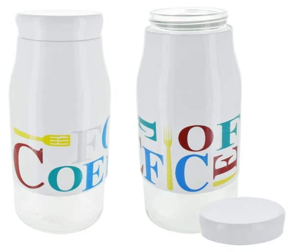 Frasco Vidrio Metal Blanco 25Cm -1