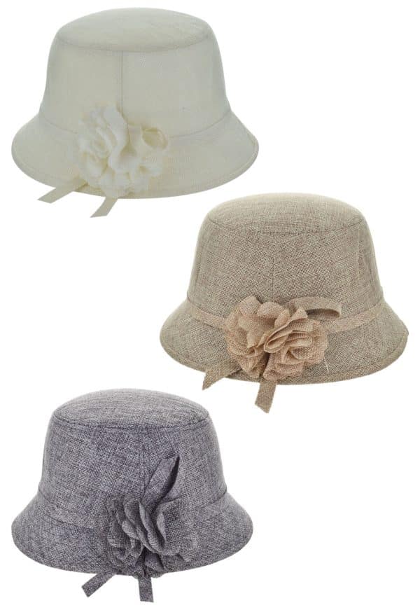 Sombrero Dama Casco Con Flor - Imagen 3