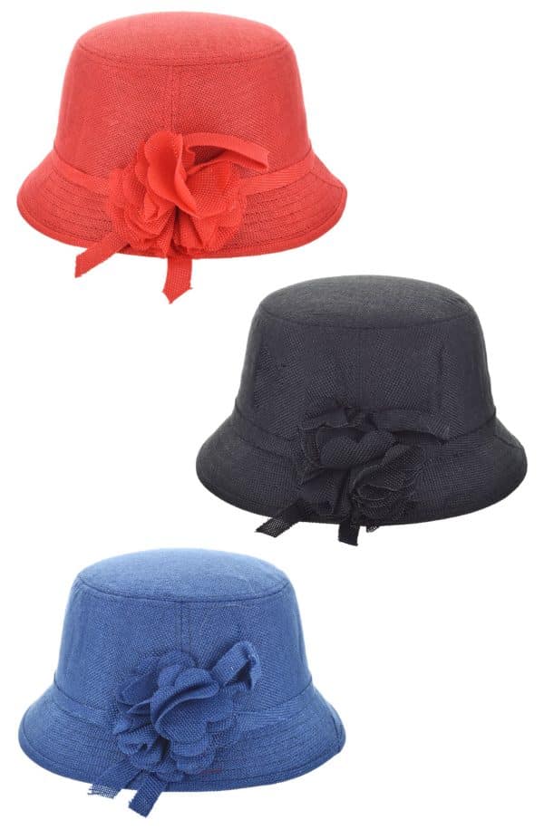 Sombrero Dama Casco Con Flor - Imagen 2