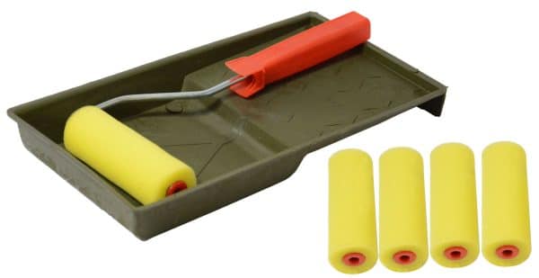 RODILLO PARA PINTAR + BANDEJA 27X14X3CM + 4 REPUESTOS