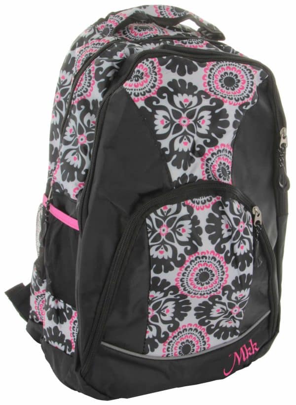 Mochila Negra C/Flores Colores Pvc - Imagen 2