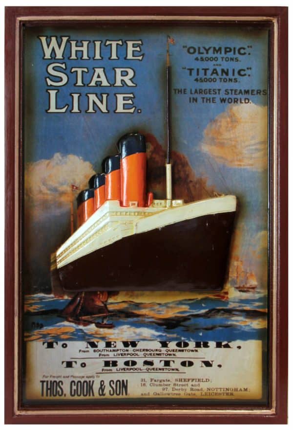 Cuadro Madera Barco Titanic 60X40 - Imagen 2