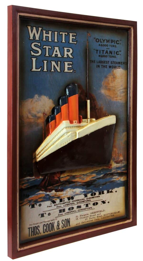Cuadro Madera Barco Titanic 60X40 - Imagen 3