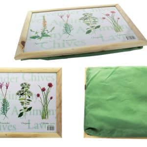 BANDEJA DE MADERA CON DISEÑO Y ALMOHADON MW0074