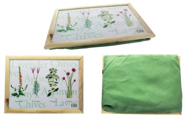 BANDEJA DE MADERA CON DISEÑO Y ALMOHADON MW0074