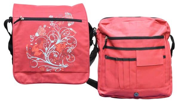 Cartera Cruzada Tela Dama Tapa C/Cierre 38X32 Cm