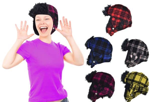Gorro Paño Escoces Con Orejeras Forrado Piel