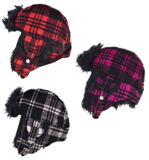 Gorro Paño Escoces Con Orejeras Forrado Piel - Imagen 2