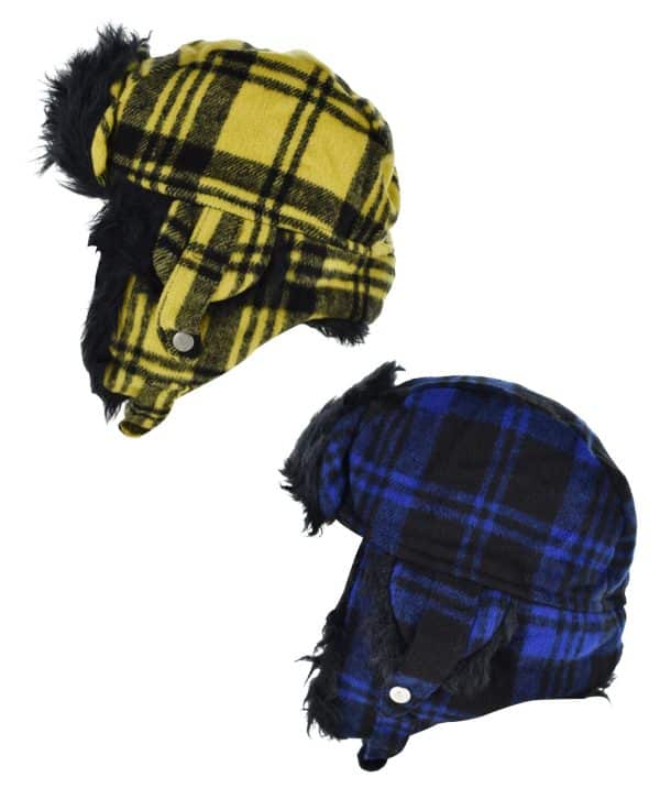 Gorro Paño Escoces Con Orejeras Forrado Piel - Imagen 3