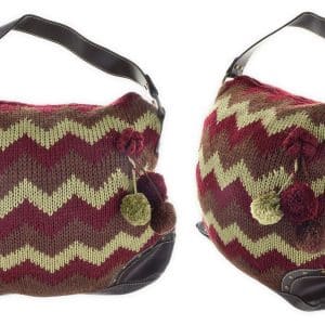 Cartera De Dama Tejida Con Pompom