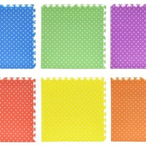 Alfombra Espuma 6Pcs Tipo Puzzle Con Lunares Colores Diferentes 60X60Cm 490-