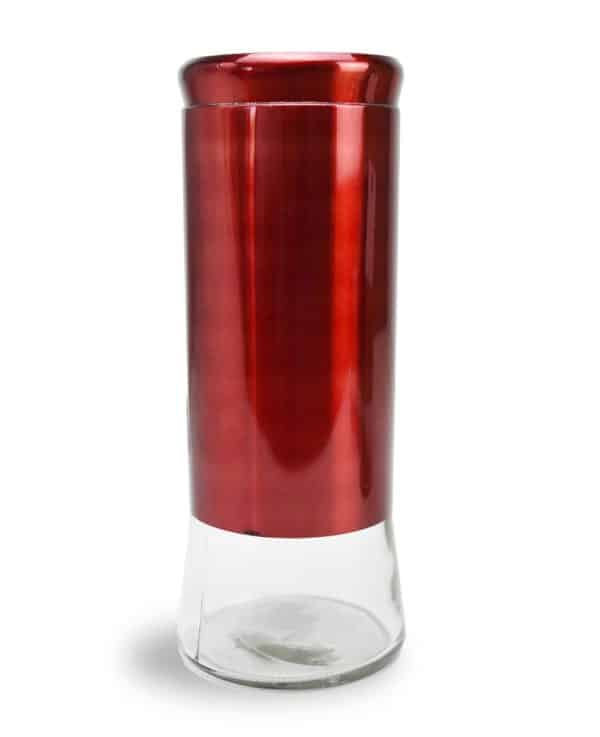Frasco Vidrio Y Metal Decorado Metalizado Liso 28.5X10Cm -1