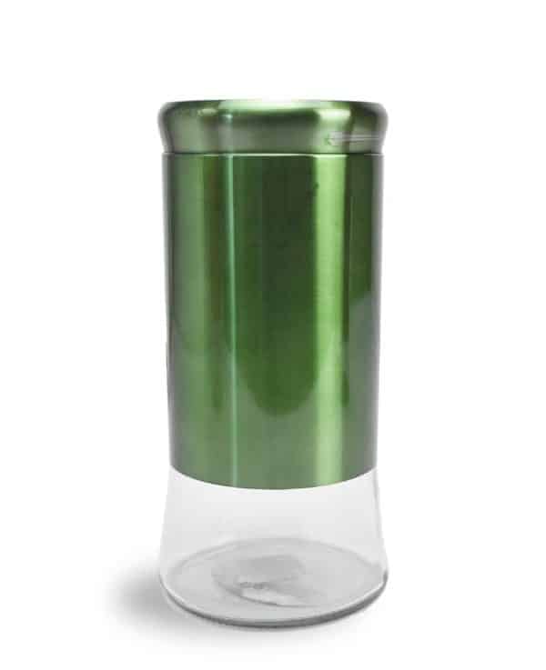 Frasco Vidrio Y Metal Decorado Metalizado Liso 23.3X10Cm -2