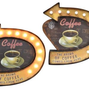 Cartel Metal Con Luz Coffee 46.5X5X46Cm
