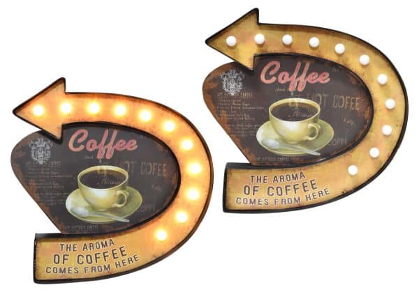 Cartel Metal Con Luz Coffee 46.5X5X46Cm