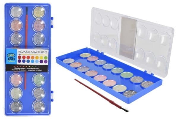 Acuarela Con Glitter X16Uds