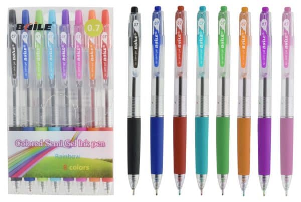 Boligrafo Gel X8Uds 0.7Mm Dif Colores Estuche Pvc