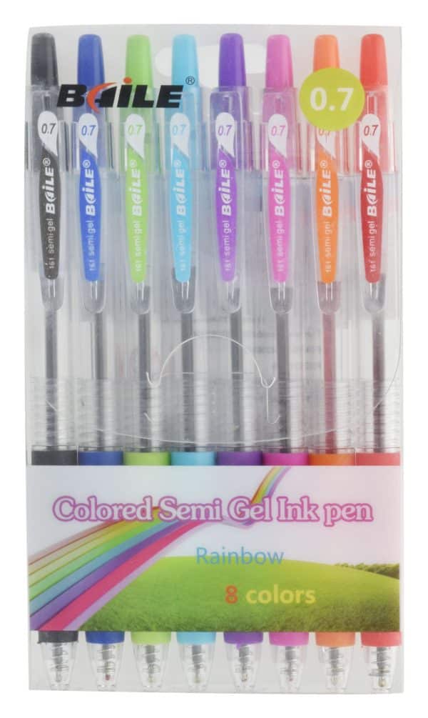 Boligrafo Gel X8Uds 0.7Mm Dif Colores Estuche Pvc - Imagen 3