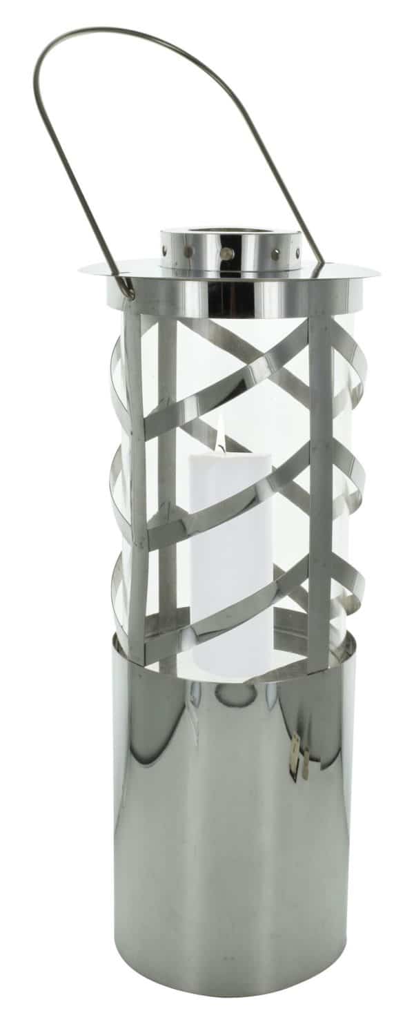 Farol Candelabro Tubo Acero Inox. 11.7X33.5X5Cm Q6 - Imagen 2
