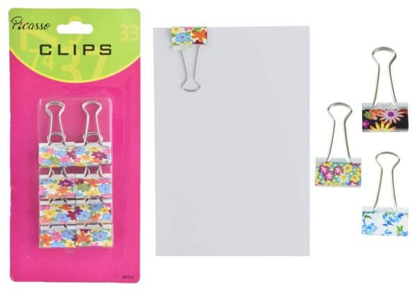 Clip De Metal Picasso Con Flores X 8 Pcs