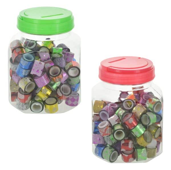 Cinta Adhesiva Mini Con Diseños Y Glitter X1 - Imagen 2