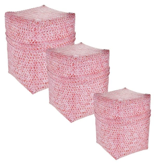 Canasto Bamboo Cuadrad Bali Set X3 Bx5.15.25.30 - Imagen 3