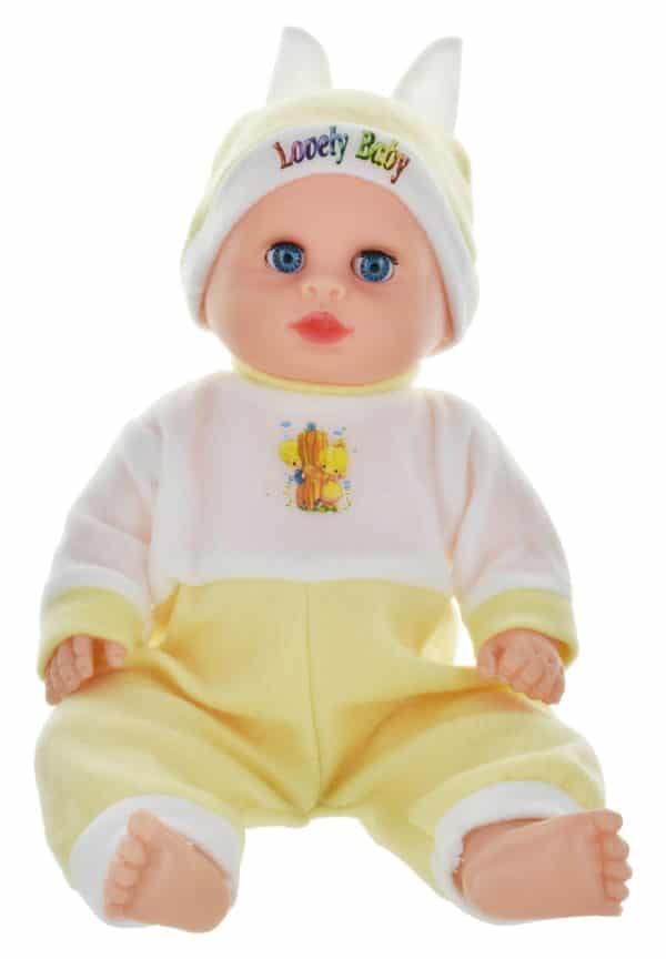 Bebe Plastico 38 Cm C/Mamadera Abre Y Cierra Los Ojos En Bolsa 992-6316A M. - Imagen 2
