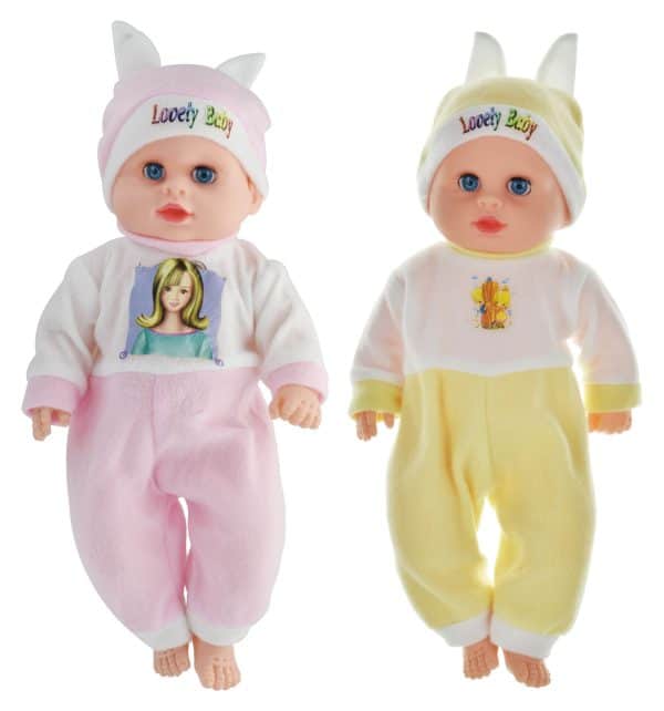 Bebe Plastico 38 Cm C/Mamadera Abre Y Cierra Los Ojos En Bolsa 992-6316A M. - Imagen 3