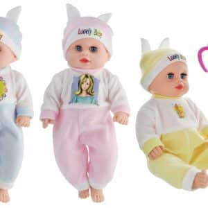 Bebe Plastico 38 Cm C/Mamadera Abre Y Cierra Los Ojos En Bolsa 992-6316A M.