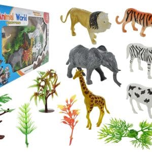 Animales Y Arboles Plastico En Caja --1 M.24