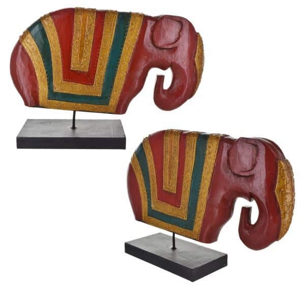Elefante Bali Stick De Madera Decorado Con Dorado 30Cm .10 - Imagen 3