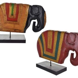 Elefante Bali Stick De Madera Decorado Con Dorado 30Cm .10