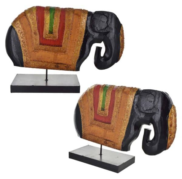 Elefante Bali Stick De Madera Decorado Con Dorado 30Cm .10 - Imagen 2